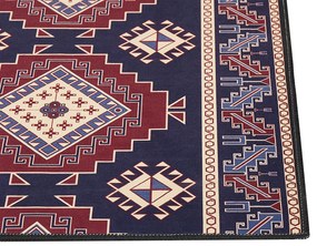 Tapete em tecido azul e vermelho 80 x 300 cm KANGAL Beliani