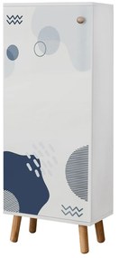 Conjunto de Mobiliário de Entrada Vegas – Branco e Azul Escuro – Medid