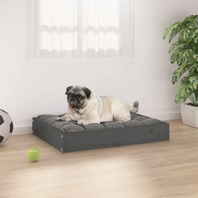 vidaXL Cama para cães 61,5x49x9 cm madeira de pinho maciça cinza