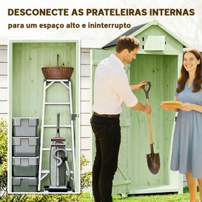 Armário de Jardim de Madeira - Cobertizo de Arrumação com Prateleiras 77x54,2x179 cm Verde
