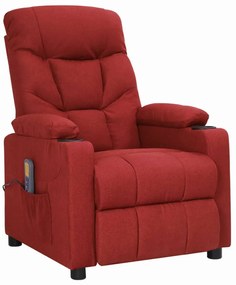 Poltrona elevatória de massagens tecido vermelho tinto
