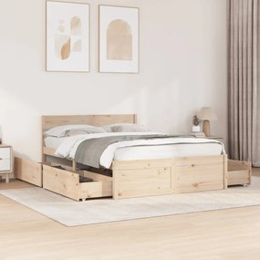 Cama sem colchão 140x190 cm madeira de pinho maciça