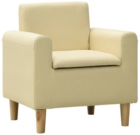 vidaXL Sofá infantil couro artificial branco nata