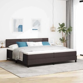 vidaXL Cama Box com Colchão Castanho 200x200 cm Tecido