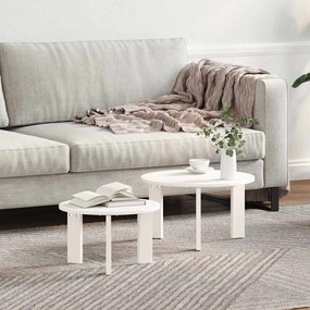 vidaXL Conjunto de Mesas de Café 2 pcs Branco 47.5 x 47.5 x 27 cm