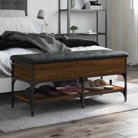 vidaXL Banco sapateira 102x42x45cm derivados madeira carvalho castanho