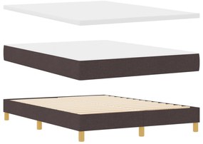 Cama Box Spring com Colchão Castanho 140x200 cm Tecido