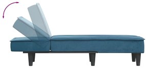 Chaise longue veludo azul