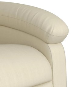 Poltrona de massagens reclinável couro artificial cor creme