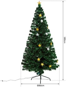 Árvore de Natal Verde Φ 80 x 180 cm Árvore de Fibra Óptica com 28 Luzes