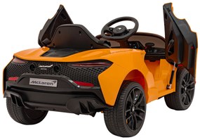 Carro elétrico para Crianças 12V 4x4 Mclaren Artura Rodas de EVA, Assento de couro Laranja