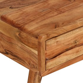 Mesa de centro madeira maciça com gaveta esculpida 100x50x40 cm
