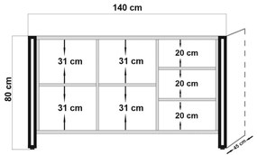 Console Cosmo – Atlantic Pine Black – 140x80x45 cm
