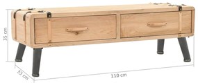 Móvel de TV madeira de abeto maciça 110x33x35 cm