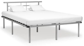 vidaXL Estrutura de cama sem colchão 140x200 cm metal cinzento