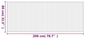 Tapete retangular 80x200 cm bambu preto