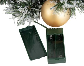 Grinalda de Natal branca com dourado 45cm incl. LED com temporizador - Jack