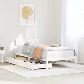 vidaXL Cama sem colchão 75x190 cm madeira de pinho maciça branco