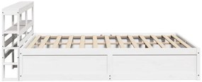 Estrutura cama c/ cabeceira 140x190 cm pinho maciço branco