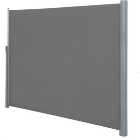 Toldo lateral 180 x 400 cm com caixa em liga de alumínio, extensível, opaco cinzento