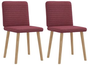 Cadeiras de jantar 2 pcs tecido vermelho tinto