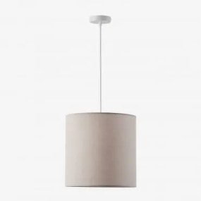 Lâmpada De Teto Suspensa Em Tecido Arlina Branco & Cinzento Taupe Claro Ø40 Cm - ↑30 Cm Arlina - Sklum