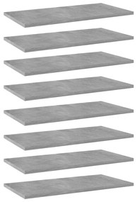 vidaXL Prateleiras para estante 8 pcs 60x30x1,5cm contraplacado cinza