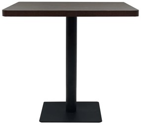 Mesa bistrô em MDF e aço quadrada 80x80x75 cm cinzento escuro