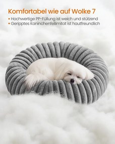 Cama para cães com 60 cm de diâmetro, lavável, cinzento