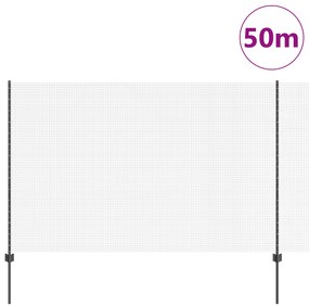 Cerca de Fio Soldado com 44 Postes U Cinza 1.5x50 m Aço