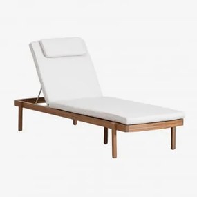 Pack De 2 Espreguiçadeiras Reclináveis Em Madeira De Acácia Com Almofada Aderyn Castanho Acácia - Sklum