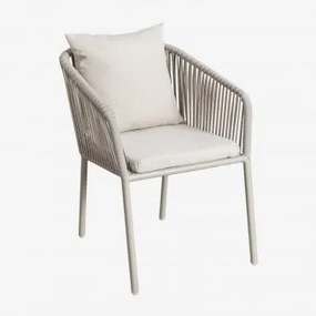 Cadeira De Jantar Com Braços Em Corda Trançada Arhiza Classic Verde Cáqui - Sklum