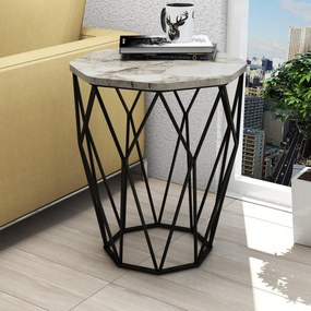 **** Mesa de Apoio Sofya – Branco/Preto – 46x57x46 cm

**