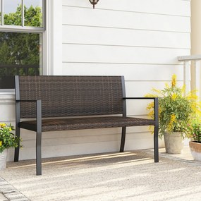 Banco de Jardim de 2 Lugares, 109 x 55 x 84 cm, Assento Acolchoado, Castanho