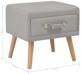 Mesa-de-cabeceira 40x35x40 cm tecido cinzento