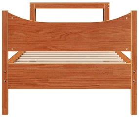 Estrutura cama c/ cabeceira 75x190 cm pinho maciço castanho-mel