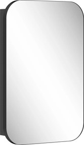 HOMCOM Armário com Espelho para Casa de Banho, Armário de Casa de Banho com Espelho, Armário Suspenso com Prateleira Ajustável, 40 x 10 x 60 cm, Preto | Aosom Portugal