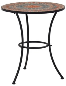 46717 vidaXL Mesa bistrô em mosaico 60 cm cerâmica laranja/cinzento