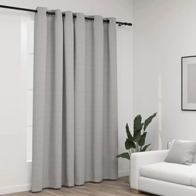 321171 vidaXL Cortina opaca aspeto de linho com ilhós 290x245 cm cinzento