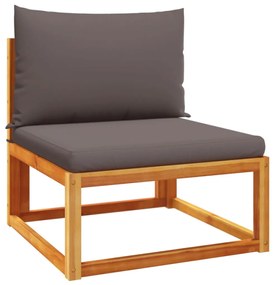 7 pcs conjunto sofás jardim c/almofadões madeira maciça acácia