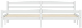 Estrutura de cama 200x200 cm pinho maciço branco