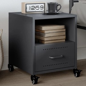 vidaXL Mesa de cabeceira 36x39x43,5 cm aço antracite