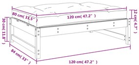 Apoio de pés para jardim 120x80 cm pinho maciço castanho-mel
