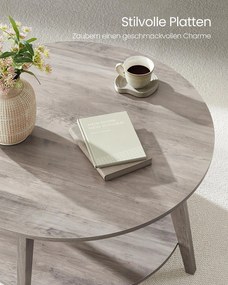 Mesa de centro com 2 níveis 80 x 45 cm Cinzento