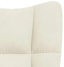 Cadeira de baloiçar com banco veludo branco nata