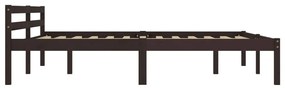 Estrutura de cama 180x200 cm pinho maciço castanho-escuro