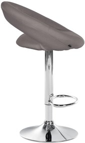 Conjunto de 2 bancos de bar Olinda em tecido e com estrutura cromada 52 x 77-97 x 47 cm Cinzento