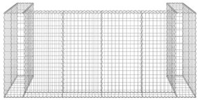 Muro gabião p/ caixotes do lixo aço galvanizado 254x100x110 cm
