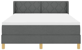 Cama Box com Colchão Cinza Escuro, 140 x 190 cm, Têxtil