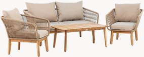Conjunto lounge de jardim em madeira de acácia Chania, conjunto de 4